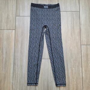 Adam Selman Sport Floral Leggings Velvet Stripe Waist Crop Athletic Small